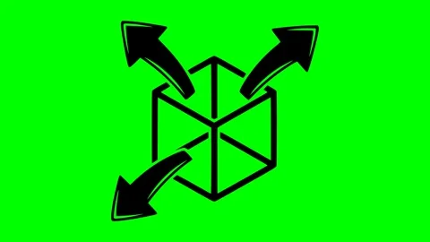 Black fill arrows cube icon animation Stock Footage 333017367