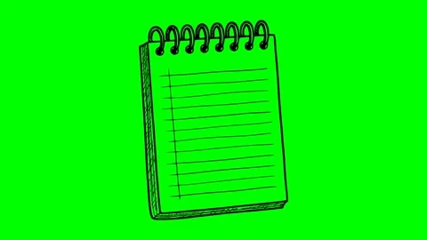 Black fill hand drawn blocknote top bell Stock Footage 333017217