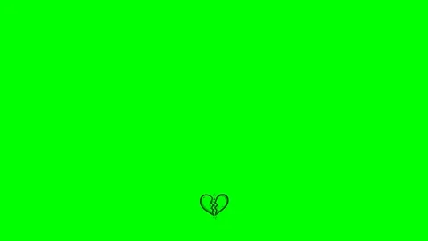 Black fill hand drawn broken heart Stock Footage 339473126