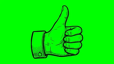 Black fill hand drawn hand thumb up animation Stock Footage 333017376