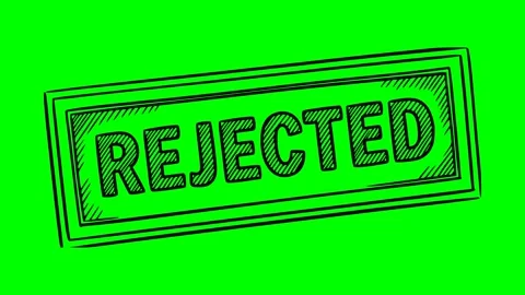 Black fill hand drawn rejected text rubber stamp Stock Footage 336814331