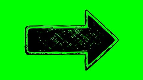 Black fill hand drawn style arrow shape top bell Stock Footage 332953034