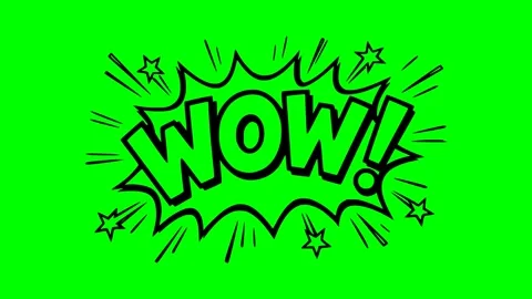 Black fill hand drawn style wow expression speech bubble stamp Stock Footage 332953058