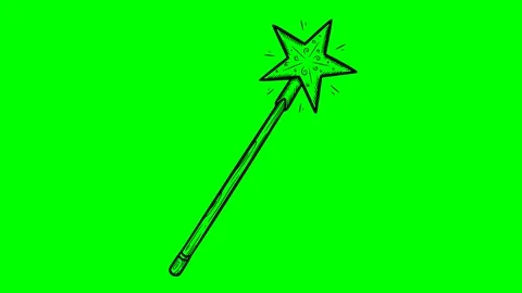 Black fill hand drawn style magic wand animation 库存影片 333017430