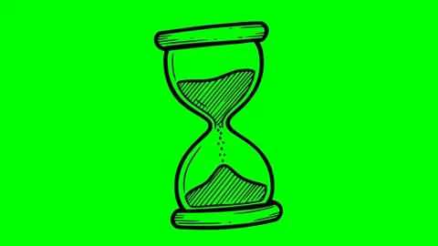 Black fill hand drawn style hourglass animation Stock Footage 333017431