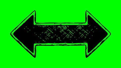 Black fill hand drawn style double arrow top bell animation 库存影片 333918988