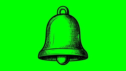 Black fill hand drawn style bell alert notification sound animation Stock Footage 334265457