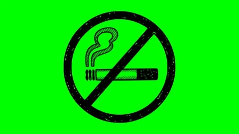 Black fill hand drawn style no smoking sign prohibition icon animation Stockbeeldmateriaal 334265465