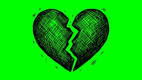 Black fill hand drawn style broken heart sadness divorce animation 库存影片 334265467