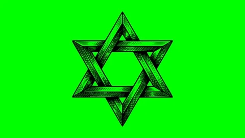 Black fill hand drawn style star david jewish symbol animation Stock Footage 334265481