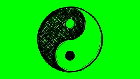 Black fill hand drawn style yin yang balance symbol animation 库存影片 334265485