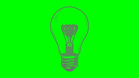 Black fill hand drawn style lightbulb idea energy solution Stock Footage 335878277