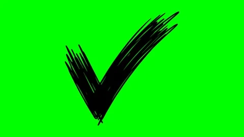 Black fill hand drawn style checkmark icon Stock Footage 336810664