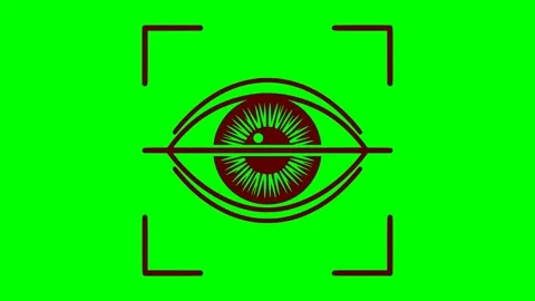Black fill hand drawn style eye scan biometric security icon Stock Footage 336859460