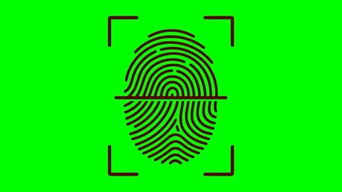 Black fill hand drawn style fingerprint scan biometric identification icon Vidéo 336859461