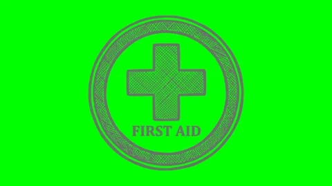 Black-fill-hand-drawn-style-first-aid-medical-cross-symbol-icon-hatched-circ Stock Footage 338201855