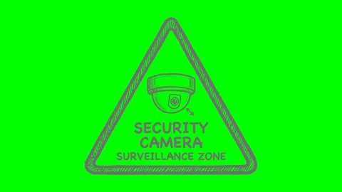 Black-fill-hand-drawn-style-security-camera-surveillance-zone-warning-sign-c Видео 338201867