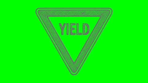Black fill hand drawn style yield traffic road sign triangle Stock Footage 338201880