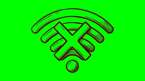 Black fill hand drawn style no wifi signal icon flash light animation Stock Footage 338351010