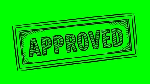 Black fill hand style drawn approved text rubber Stock Footage 336671059