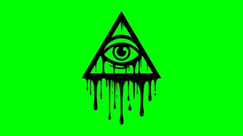 Black fill paint pyramide eye animation Stock Footage 335876062