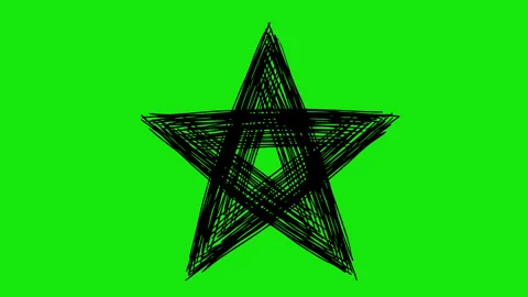 Black fill star symbol line boil animation Stock Footage 337722007