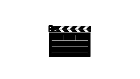 Black Film Clapperboard Animation Representing Movie Production, Cinema Stock Footage 329930755