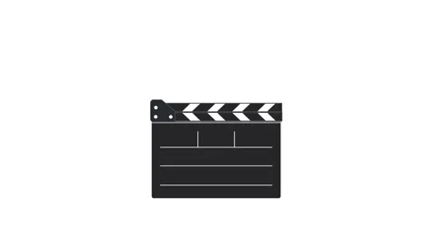 Black Film Clapperboard Animation Representing Movie Production. Stock Footage 334577899