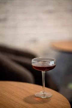 Black filter coffee on the table in cafe glass cup hario pour over cup Stock-Fotos