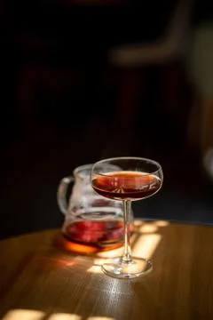 Black filter coffee on the table in cafe service kettle hario pour over cup 스톡 사진