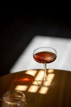 Black filter coffee on the table in cafe service kettle hario pour over cup Stock Photos