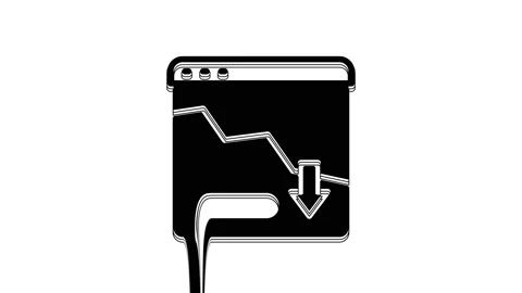 Black Financial growth decrease icon isolated on white background. Increasing Stock Footage 233978493