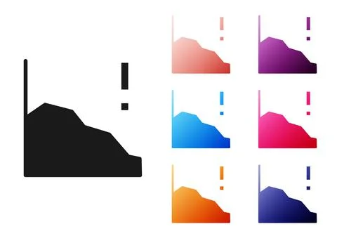 Black Financial growth decrease icon isolated on white background. Increasing Stock Illustration