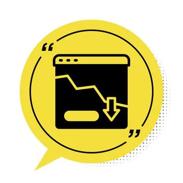 Black Financial growth decrease icon isolated on white background. Increasing Stock Illustration