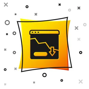 Black Financial growth decrease icon isolated on white background. Increasing Stock Illustration