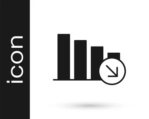 Black Financial growth decrease icon isolated on white background. Increasing Stock Illustration