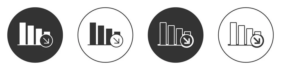 Black Financial growth decrease icon isolated on white background. Increasing Stock Illustration