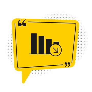 Black Financial growth decrease icon isolated on white background. Increasing Stock Illustration