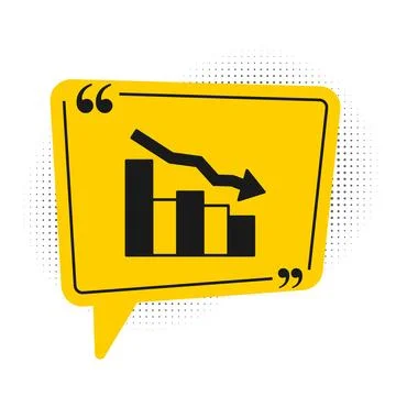 Black Financial growth decrease icon isolated on white background. Increasing Stock Illustration