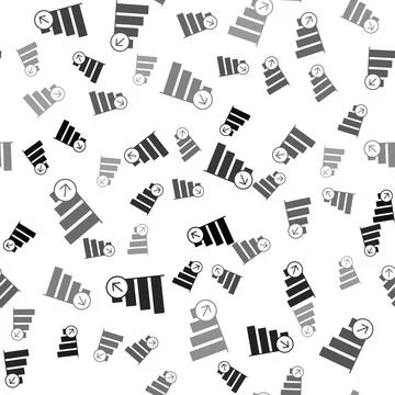 Black Financial growth decrease icon isolated seamless pattern on white bac.. Stock Illustration