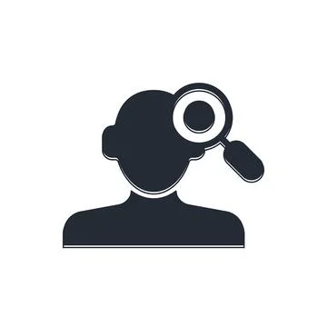 Black Finding a problem in psychology icon isolated on white background.  V.. Stock Illustration