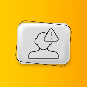 Black Finding a problem in psychology icon isolated on yellow background. S.. Stock Illustration