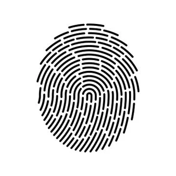 Black Fingerprint Identification Symbol. Vector Stock Illustration