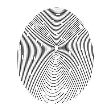 Black Fingerprint Line Art Vector Illustration 스톡 일러스트
