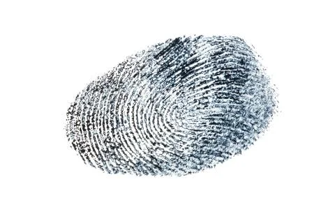 Black fingerprint pattern isolated on white background Stock Photos