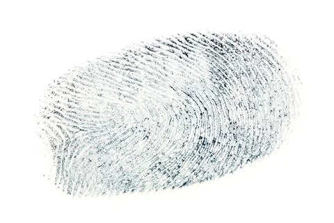 Black fingerprint pattern isolated on white background Stock Photos