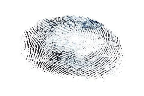 Black fingerprint pattern isolated on white background Stock Photos