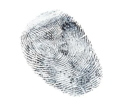 Black fingerprint pattern isolated on white background 写真素材