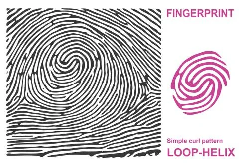 Black fingerprint shape secure. identification ID finger. Stock Illustration