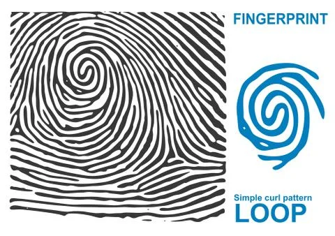 Black fingerprint shape secure. identification ID finger. Stock Illustration